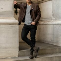 Motorcycle Jacket | Tobacco -Thursday Boots Sales 1024x1024 Men Moto Tobacco 050322 3