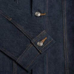 Denim Trucker Jacket | Raw Indigo -Thursday Boots Sales 1024x1024 Mens Jackets Denim Trucker RawIndigo 120122 Detail